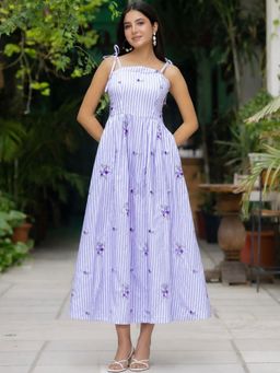 HOUSE OF JAMOTI - Orchid Striped Cotton Dress