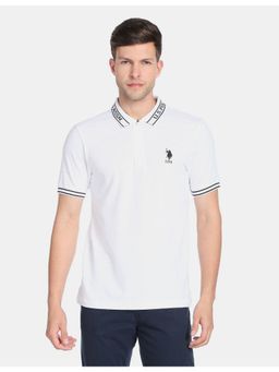 U.S. POLO ASSN. - Branded Collar Solid Polo Shirt