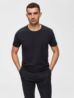 Selected - Black Pima Organic Cotton T-Shirt