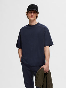 Selected - Blue Organic Cotton Oversized T-Shirt