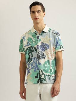 GANT - Men Multicolor Printed Collared Short Sleeves Polo T-Shirt