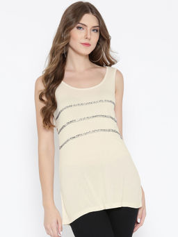 Sera - Off White Floral Print Top