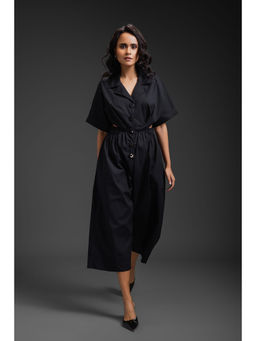 Deepika Arora - Black Cotton Solid Jumpsuit