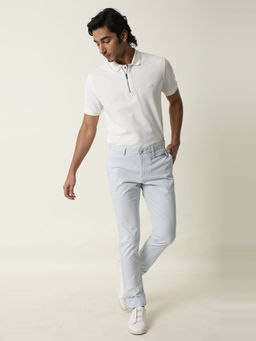 Rare Rabbit - Solid Blue Casual Trousers