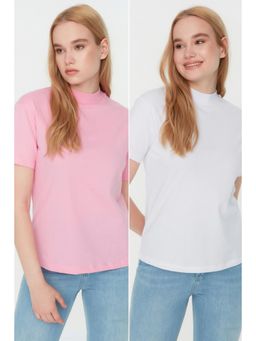 Trendyol - Women's Comfortable Pink T-shirts Pack Of 2 (Set of 2)