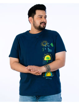 UNSIZED - Mens Printed T-Shirt Navy Blue