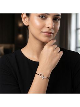 SPARQ - Lab Diamond 925 Sterling Silver 0.32Ct Four-Petal Clover Gold Plated Mangalsutra Bracelet
