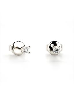 Valanova - Hallmarked 9K White Gold and Certified Lab Grown Diamond 0.10Cts Stud Earrings Vse0001R010