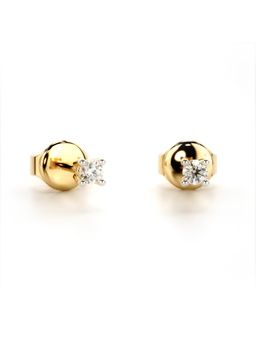 Valanova - Hallmarked 9K Yellow Gold and Certified Lab Grown Diamond 0.10Cts Stud Earrings Vse0001R010