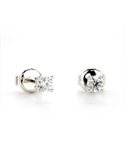Valanova - Hallmarked 9K White Gold and Certified Lab Grown Diamond 0.19Cts Stud Earrings Vse0001R020