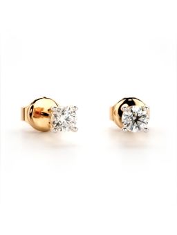Valanova - Hallmarked 9K Rose Gold and Certified Lab Grown Diamond 0.31Cts Stud Earrings Vse0001R030