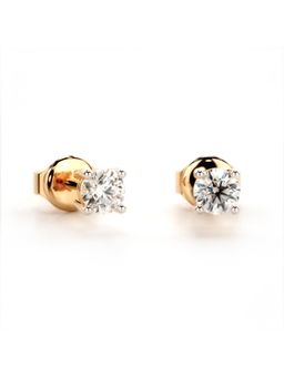 Valanova - Hallmarked 9K Rose Gold and Certified Lab Grown Diamond 0.41Cts Stud Earrings Vse0001R040