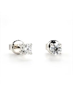 Valanova - Hallmarked 9K White Gold and Certified Lab Grown Diamond 0.41Cts Stud Earrings Vse0001R040