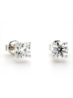 Valanova - Hallmarked 9K White Gold and Certified Lab Grown Diamond 1.00Cts Stud Earrings Vse0001R100