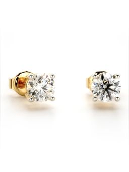 Valanova - Hallmarked 9K Yellow Gold and Certified Lab Grown Diamond 1.00Cts Stud Earrings Vse0001R100