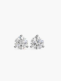 Valanova - Hallmarked 9K White Gold and Certified Lab Grown Diamond 1.00Cts Stud Earrings Vse0002R100