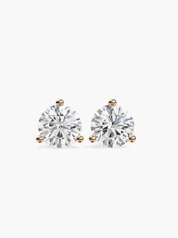 Valanova - Hallmarked 9K Rose Gold and Certified Lab Grown Diamond 1.50Cts Stud Earrings Vse0002R150