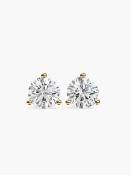 Valanova - Hallmarked 9K Yellow Gold and Certified Lab Grown Diamond 1.50Cts Stud Earrings Vse0002R150