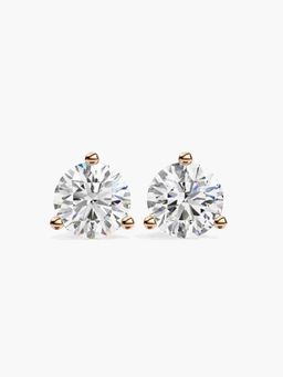 Valanova - Hallmarked 9K Rose Gold and Certified Lab Grown Diamond 2.00Cts Stud Earrings Vse0002R200