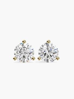 Valanova - Hallmarked 9K Yellow Gold and Certified Lab Grown Diamond 2.00Cts Stud Earrings Vse0002R200