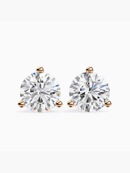 Valanova - Hallmarked 9K Rose Gold and Certified Lab Grown Diamond 3.00Cts Stud Earrings Vse0002R300