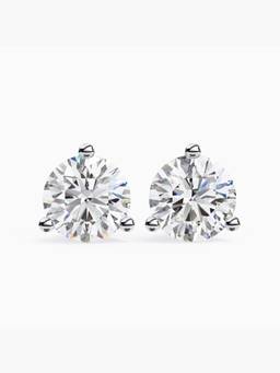 Valanova - Hallmarked 9K White Gold and Certified Lab Grown Diamond 3.00Cts Stud Earrings Vse0002R300