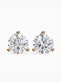 Valanova - Hallmarked 9K Rose Gold and Certified Lab Grown Diamond 4.00Cts Stud Earrings Vse0002R400