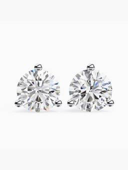 Valanova - Hallmarked 9K White Gold and Certified Lab Grown Diamond 4.00Cts Stud Earrings Vse0002R400