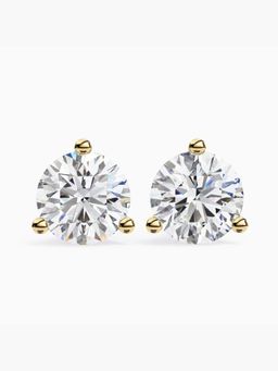 Valanova - Hallmarked 9K Yellow Gold and Certified Lab Grown Diamond 4.00Cts Stud Earrings Vse0002R400