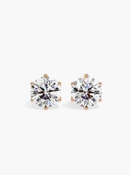 Valanova - Hallmarked 9K Rose Gold and Certified Lab Grown Diamond 2.05Cts Stud Earrings Vse0003R200