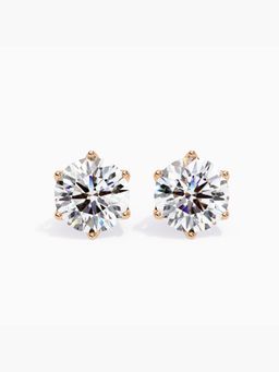 Valanova - Hallmarked 9K Rose Gold and Certified Lab Grown Diamond 3.07Cts Stud Earrings Vse0003R300