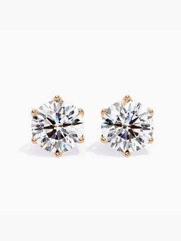 Valanova - Hallmarked 9K Rose Gold and Certified Lab Grown Diamond 4.08Cts Stud Earrings Vse0003R400