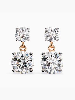 Valanova - Hallmarked 9K Rose Gold and Certified Lab Grown Diamond 5.00Cts Drop Earrings Vse0004R400
