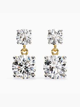 Valanova - Hallmarked 9K Yellow Gold and Certified Lab Grown Diamond 5.00Cts Drop Earrings Vse0004R400