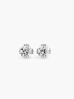 Valanova - Hallmarked 9K White Gold and Certified Lab Grown Diamond 1.00Cts Stud Earrings Vse0005R100