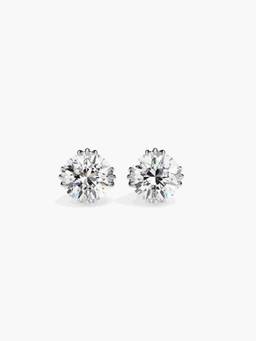 Valanova - Hallmarked 9K White Gold and Certified Lab Grown Diamond 1.50Cts Stud Earrings Vse0005R150