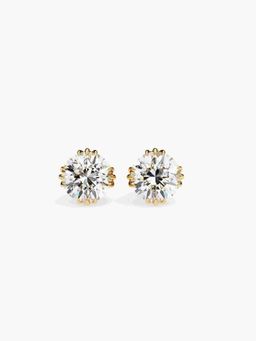 Valanova - Hallmarked 9K Yellow Gold and Certified Lab Grown Diamond 1.50Cts Stud Earrings Vse0005R150