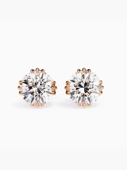 Valanova - Hallmarked 9K Rose Gold and Certified Lab Grown Diamond 4.00Cts Stud Earrings Vse0005R400