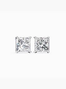 Valanova - Hallmarked 9K White Gold and Certified Lab Grown Diamond 1.00Cts Stud Earrings Vse0006P100