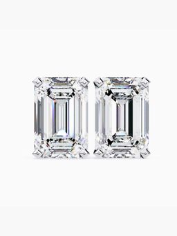 Valanova - Hallmarked 9K White Gold and Certified Lab Grown Diamond 4.00Cts Stud Earrings Vse0007E400