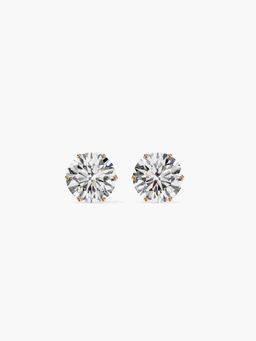 Valanova - Hallmarked 9K Rose Gold and Certified Lab Grown Diamond 1.00Cts Stud Earrings Vse0008R100
