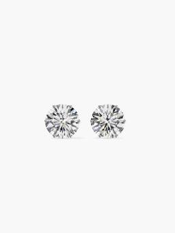 Valanova - Hallmarked 9K White Gold and Certified Lab Grown Diamond 1.00Cts Stud Earrings Vse0008R100