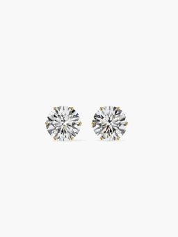 Valanova - Hallmarked 9K Yellow Gold and Certified Lab Grown Diamond 1.00Cts Stud Earrings Vse0008R100