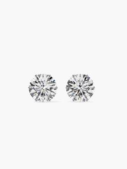 Valanova - Hallmarked 9K White Gold and Certified Lab Grown Diamond 1.50Cts Stud Earrings Vse0008R150