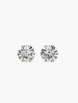 Valanova - Hallmarked 9K Yellow Gold and Certified Lab Grown Diamond 1.50Cts Stud Earrings Vse0008R150
