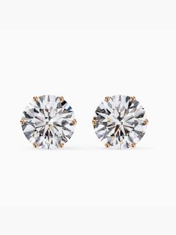 Valanova - Hallmarked 9K Rose Gold and Certified Lab Grown Diamond 4.00Cts Stud Earrings Vse0008R400
