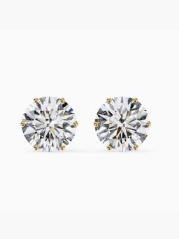 Valanova - Hallmarked 9K Yellow Gold and Certified Lab Grown Diamond 4.00Cts Stud Earrings Vse0008R400