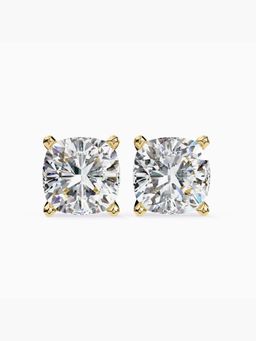 Valanova - Hallmarked 9K Yellow Gold and Certified Lab Grown Diamond 3.00Cts Stud Earrings Vse0009U300