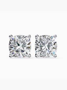 Valanova - Hallmarked 9K White Gold and Certified Lab Grown Diamond 4.00Cts Stud Earrings Vse0009U400