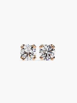 Valanova - Hallmarked 9K Rose Gold and Certified Lab Grown Diamond 1.00Cts Stud Earrings Vse0010R100